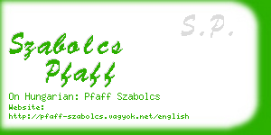 szabolcs pfaff business card